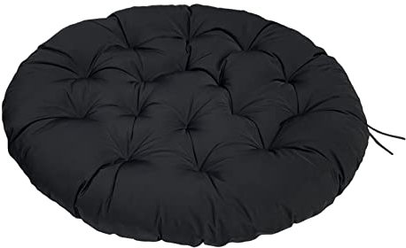 TDHLW Rundes Sitzkissen Papasan Extra Großes, Papasansessel Kissen, Polster Bodenkissen für Schwenksessel, Rund Papasan Sessel, Papasan Ersatzpolster für Indoor Outdoor Garten,Schwarz,110 * 110CM
