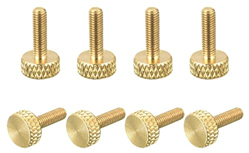 sourcing map 8 Stück Messing Rändelschrauben M3x10mm Flachgriff Bolzen Knöpfe Befestigungen für Elektronische Mechanische