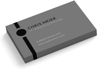 Visitenkarten drucken | Design # 1 | 1-seitig | Querformat | rechteckig | Menge + Farben + Papier zur Auswahl | sofort personalisieren (Grau, 50 Stück)