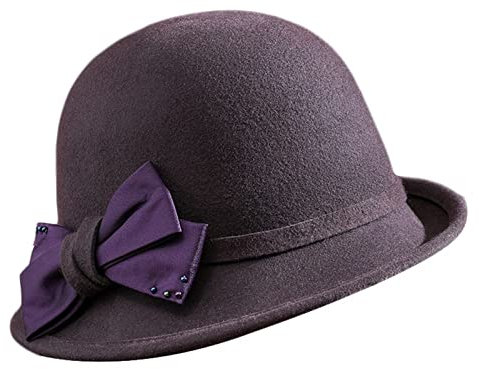 ZMNKH Damen Filz Hüte Fedora Hut Eimerhut 1920s Retro Kirche Hut