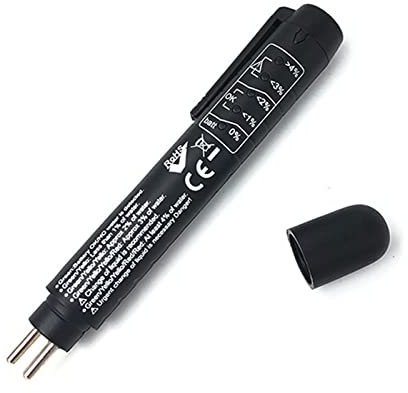 GERUI Auto Universal Bremsflüssigkeitstester ist für Bremsflüssigkeit DOT3 DOT4 DOT5, Tragbare Fahrzeug Auto Brake Tester mit 5 LED-Anzeigen, Bremsflüssigkeit Tester Stift (1)