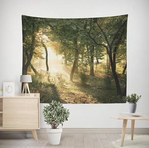 EHOMERY Wandteppich für tür Wandtuchbefestigung Wald Wandbehang Wohnzimmer Wandtuch Hochformat Wohnzimmer Schlafzimmer Wandbehang Dekoration 350x250cm