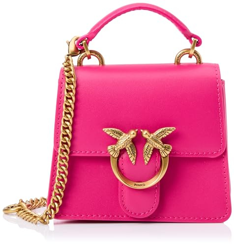 Pinko Love One Top Handle Micro Light Kalbsseide, Damentasche, Einheitsgröße, N17q_pink Pinko-antique Gold, Einheitsgröße