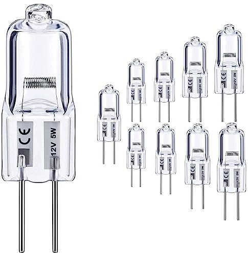 Vinaco G4 12V 5W Halogen Leuchtmittel,10er-Pack Lange Lebensdauer Halogen G4 5W, Glühbirne Dimmbar Warmweiß 2800k, Leuchtmittel 5 Watt für Unterschrank Puck Licht, Kronleuchter…