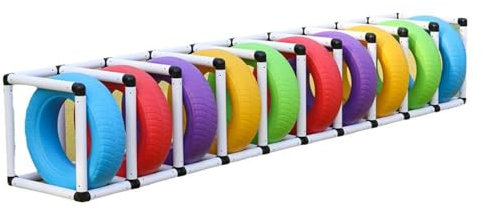 Däckställ Däckhållare Däckförvaringsställ i plast for utomhusbruk, skollekplats Dagis Golvstativ Däckställ, lätta bilreservdäckssystem Hylla (Size : Large-8 models)