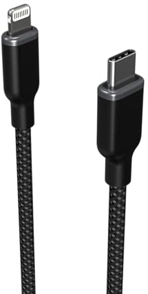 ZAGG mophie chargestream charging cable USB-C to Lightning cable 2 Metre, Fast Charging, Heavy Duty, Braided, Black