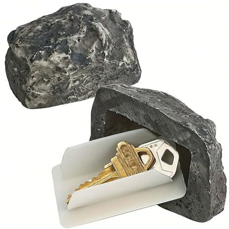 SHULLIN Stein mit Geheimfach Schlüsselstein Versteck Außen Stein Schlüsselversteck Schlüsselstein mit Geheimfach Schlüssel Versteck Schlüsselversteck für Draußen für Outdoor Garden Yard(1 Stk)