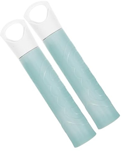 GRIRIW 2pcs Light Blue 22mm Broom Handle Grip Replacement Mop Rod Grip Clothesline Pole Sleeve Floor Cleaning Sweeping Broom Stick Household Cleaning Accessories