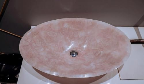 Lavandino da bancone in marmo di forma ovale, 61 x 48 cm, con effetto di lusso, in resina, per decorazione bar