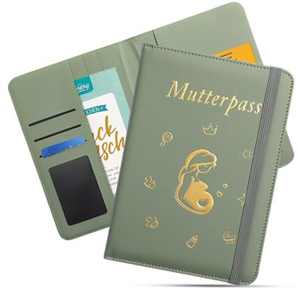 Futuhada Mutterpass Schutzhülle, Mutterpasshülle aus Kunstleder, Mutterschaftspass-Hülle mit 8 Fächern für Aufbewahrung von Impfpass Ultraschallbilder Usw Geschenk für Schwangere & Werdende Mütter