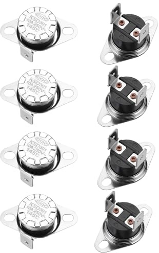 QUARKZMAN 8 Stück KSD301 Thermoschalter 145°C Normalerweise Geschlossen 250V 10A Thermostat Snap-Disc Temperaturschalter für Mikrowellen, Backöfen, Kaffeemaschinen, Bakelit-Material