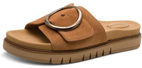 Tamaris dam Tamaris Comfort Damen Pantoletten Aus Leder ElegantSandal