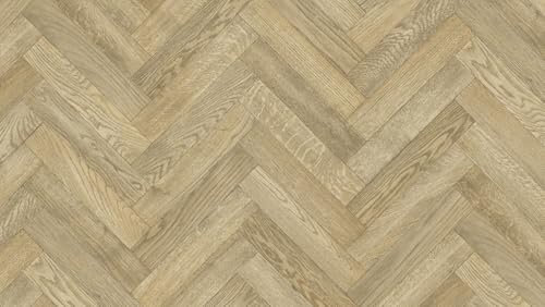 Wood Herringbone Design Vinyl Flooring, slip resistant vinyl roll flooring for kitchen, bathroom, hallway, living space in 2, 3 and 4 metre widths (2m x 3m)