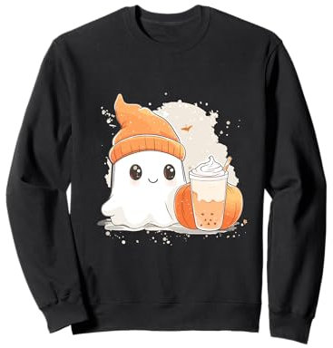 Ghost Beanie Halloween Kürbis Gruselig mit Bubble Tea Sweatshirt