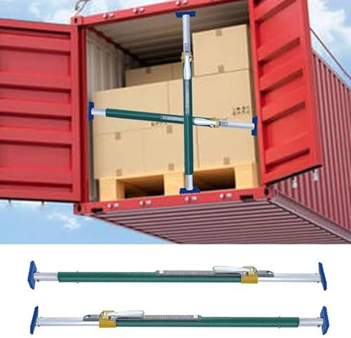 Stabilisator Unterstützung Extra lange Ratschen-Ladestange mit großem Anti-Rutsch-Pad, Längenverstellbare Ladestangen für Kastenwagen, Ladungsstabilisator, von 1,3 m bis 3,08 m ausziehbar(2pcs,2.35-2.