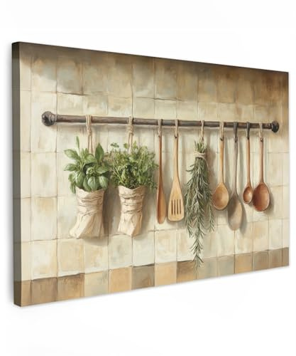 MuchoWow© Stampe Su Tela Quadro Soggiorno Quadri Camera Da Letto Moderni | 60x40 cm - Accessori Salotto Poster Da Parete Con Cornice Decorazione Muro Legno - Utensili da cucina - Piastrelle