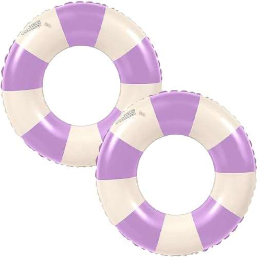 2 x Swimming Ring, Air Mattress Swimming Hoop, Inflatable Pool Inflatable Swimming Hoop for Children and Teenagers, Summer Swimming Party (Purple)