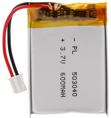 Batterie LiPo 3,7 V 600 mAh 503040 avec câble JST – Batterie lithium polymère rechargeable pour enceintes Bluetooth, projets DIY et appareils électroniques