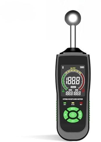 Rilevatore di perdite di gas, MT68 Misuratore digitale di umidità del legno Rilevatore di umidità del legno senza contatto Allarme igrometro con schermo LCD,Test della qualità dell'aria