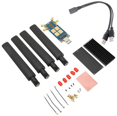 5G Dongle WiFi Tarjeta de Aluminio ABS USB3.1 a M.2 Expansión de Tarjetas B Clave para Internet Portátil con 4 Antenas para Módulos 5G Quectel