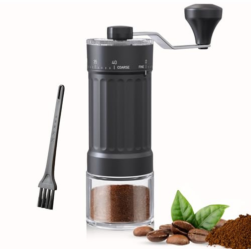 Moulin à café manuel en acier inoxydable - Grille en céramique pour amateurs de café écologique et expresso