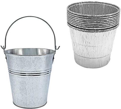 GALPADA 10pezzi Secchio Olio per Barbecue Esterno con Fodere USA e Getta in Resistente e Facile da Pulire per Grigliate Campeggio e Feste all Aperto