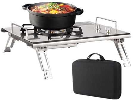 Fornello da campeggio – Fornello da campeggio pieghevole per cucinare, utensili da cucina per esterni, barbecue, giardino, camper, feste, pic-nic