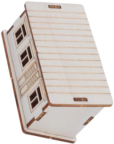 HEALSOPTHY Unvollendetes Holzhaus Modell Bausatz Kleine Holzblockhütte zum Bemalen DIY Holzhaus Dekoration für Weihnachtsfest Vielseitiges Familien-bastelset und Geschenkidee