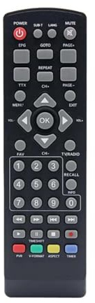 Mando a distancia universal DVB T2 Top Box inalámbrico STB de repuesto para HDTV Smart TV con rendimiento estable más distancia de transmisión, no requiere programación