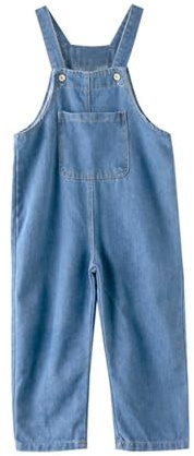 Generico Salopette in Denim Ragazze Tute di Jeans Bambini dei 1pcs Salopette per Bambina Pantaloni Carini in Denim da Bambino