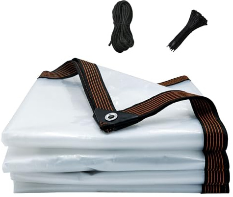 Telone trasparente impermeabile per recinzione del portico del patio, 3 m x 15 m, copertura in plastica resistente con occhielli, ideale per campeggio, giardino, pollaio e protezione delle piante