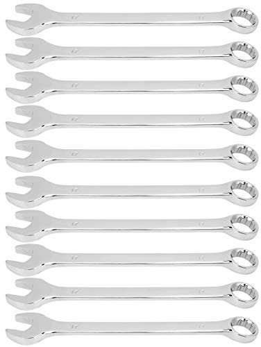 Prosxylate Juego de llaves combinadas con trinquete de 10 piezas, llave de extremo abierto de doble propósito de 17 mm, herramientas manuales de acero al cromo-vanadio con mango extendido