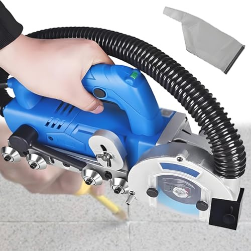 Elektrisk fogrengöringsmaskin för kakel, 1200W elektrisk hushållsmaskin för kakel, springrengöring, slitsverktyg, 9000 varv/min fogrengöring - automatisk dammutsug E