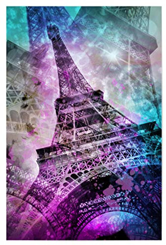 artboxONE Poster 30x20 cm Paris Reise Pop Art Eiffelturm hochwertiger Design Kunstdruck - Bild Paris attraktion bunt