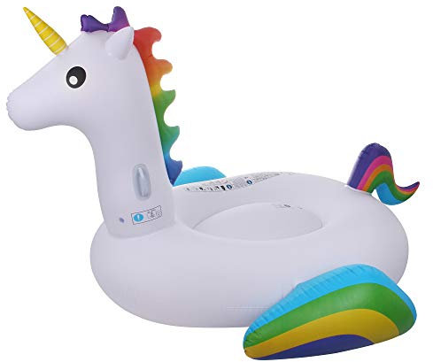 Jilong Einhorn XXL Schwimmtier 220x160x120 cm Reittier Badetier mit 2 Griffen Wasser Luftmatratze
