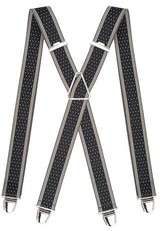 Pierrot Hosenträger für Herren Breit Made in Germany/France - Ultrastarker Gummizug & 4 Extra Starke X-Clips - Verstellbare Länge bis zu 130cm - Garantie auf Lebenszeit