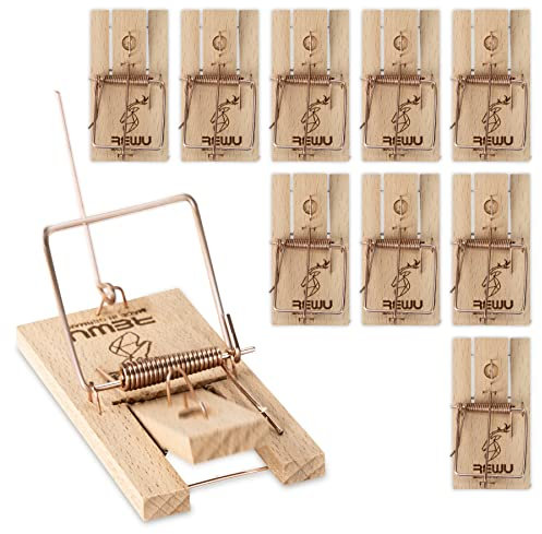 ReWu Mausefalle Mäusefalle Schlagfalle aus Holz - Set 10 STK. mit Anleitung