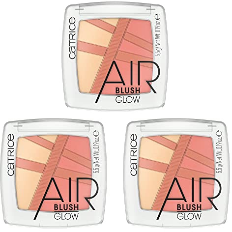 Catrice AirBlush Glow, Rouge, Nr. 010, Mehrfarbig, langanhaltend, sofortiges Ergebnis, schimmernd, vegan, ohne Parfüm, ohne Alkohol, ohne Parabene, 3er Pack (3x5.5g)