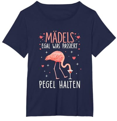 Mädels Pegel halten Mallorca Flamingo Bier JGA Malle Fun T-Shirt