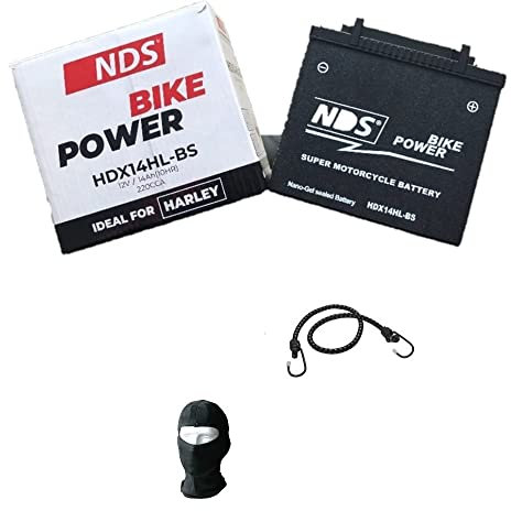 KOMPATIBEL MIT Harley Davidson XLR Sportster Roadster 883 2011-2013 NDS HDX14HL-BS Gel Batterie (VERSIEGELT BEREITS GELADEN) 12V/14AH BATTERIEN 220CCA FÜR Harley Motorrad 149X87X144