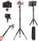 Mobile Phone Tripod Manbily 5-in-1 Camera Selfie Stick Tablet Desktop Tripod Monopod Extendable Travel Tripod Aluminum Extension Rod Ball Head Phone Pad Projector Holder Clip Carry Bag for Video Vlog