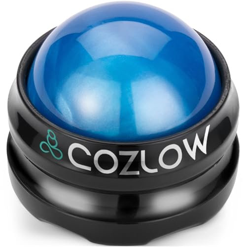 Cozlow Massage Roller Ball, Handheld Back Roller Massager Manual Massage Ball for Trigger Point Deep Tissue Myofascial Release, Back, Neck, Leg, Shoulder, Foot Pain Relief