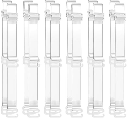 6 Paare Durchsichtige BH Träger Unsichtbarer Transparenter BH-Träger Ersatz BH Schultergurte 22-38cm Verstellbare BH Strap rutschfeste Weiche Clear Bra Träger Hochelastische Klare BH träge für Damen