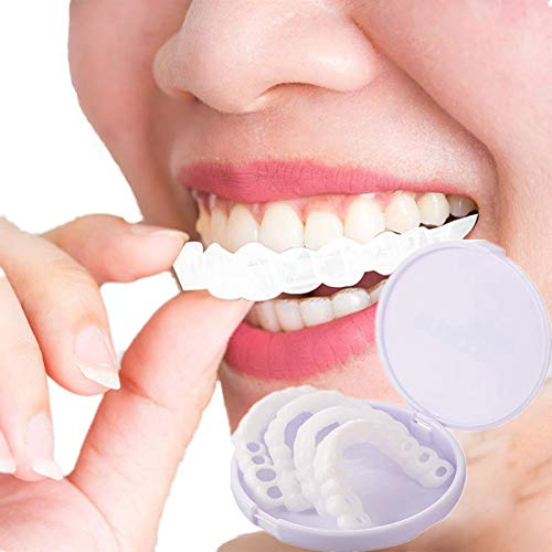 Brigtviee Faccette Dentali in Silicone per Denti Perfetti e Sorrisi Luminosi, Protesi Dentale Inferiore e Superiore Rimovibile e Riutilizzabile, Faccette Istantanee, Copri i Denti Imperfetti,2 Pairs