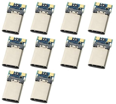 CY Steckverbinder, 10 Stück, DIY, 24-polig, USB 3.1, Typ C, USB-C-Stecker, SMT-Typ mit PC-Platine DIY 24pin USB 3.1 Typ C USB-C Stecker Stecker SMT Typ mit PC Board
