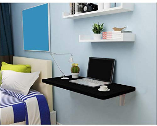 Robuster, klappbarer Wandtisch, schwebender Tisch, Multifunktions-Büro, Balkon, Schlafzimmer, Laptop-Lerntisch, Küchen-Esstisch, 3 Farben (50 x 40/20 x 16 Zoll, schwarz)