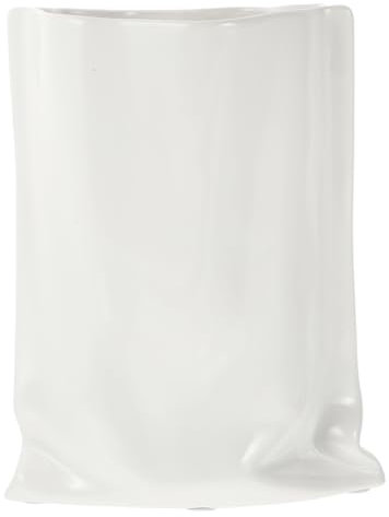 DECHOUS Keramikvase in Cremeweiß Dekorativer Blumenbehälter Kreative Wohnraumdekoration Für Büro Haus Garten Balkon