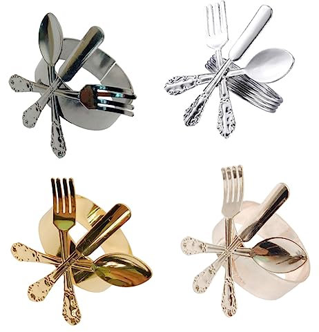 OUNONA 4stücke Teiliges Serviettenring Aus Metall Glänzende Serviettenbuckle Für Elegante Tischdekoration Für Dinnerpartys Und Hochzeiten Stilvolle Serviettenhalter Für