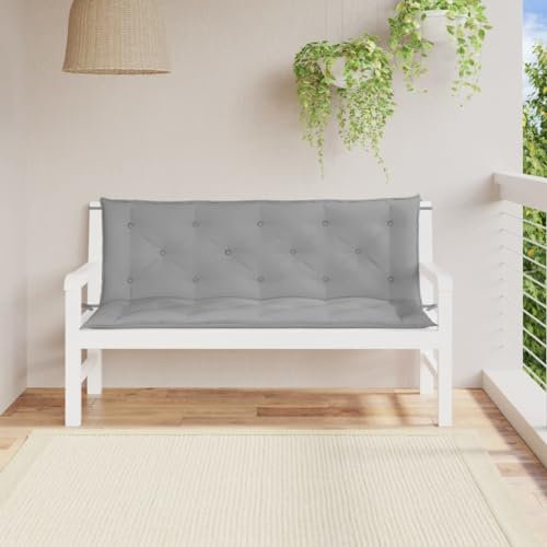 Rantry Gartenbank Auflagen 2 STK. Bankkissen Bankauflage Sitzkissen und Rückenkissen Bankpolster Polsterauflage Auflage für Gartenbank & Hollywoodschaukel Grau 150x50x7 cm Oxford-Gewebe