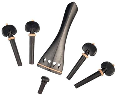 5PCS Carbon Fiber Violine Saitenhalter Geige Schwanz Stück Mit Teller String Feinstimmer Für 4/4 Violinen-Zubehörset